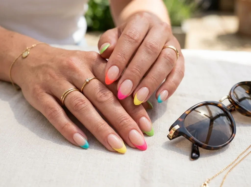10+ Bright French Tip Nail Ideas Perfect for July