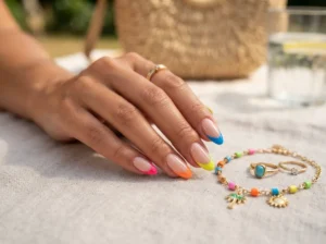 15 Bright French Tip Nails Perfect for July | Glamora Beauty