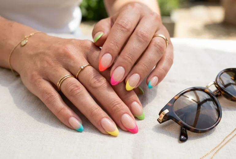 10+ Bright French Tip Nail Ideas Perfect for July