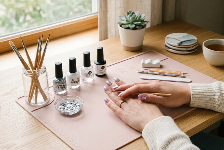 How to Apply Glitter Nails Without the Mess